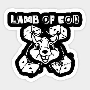 lamb of god bunny dice Sticker